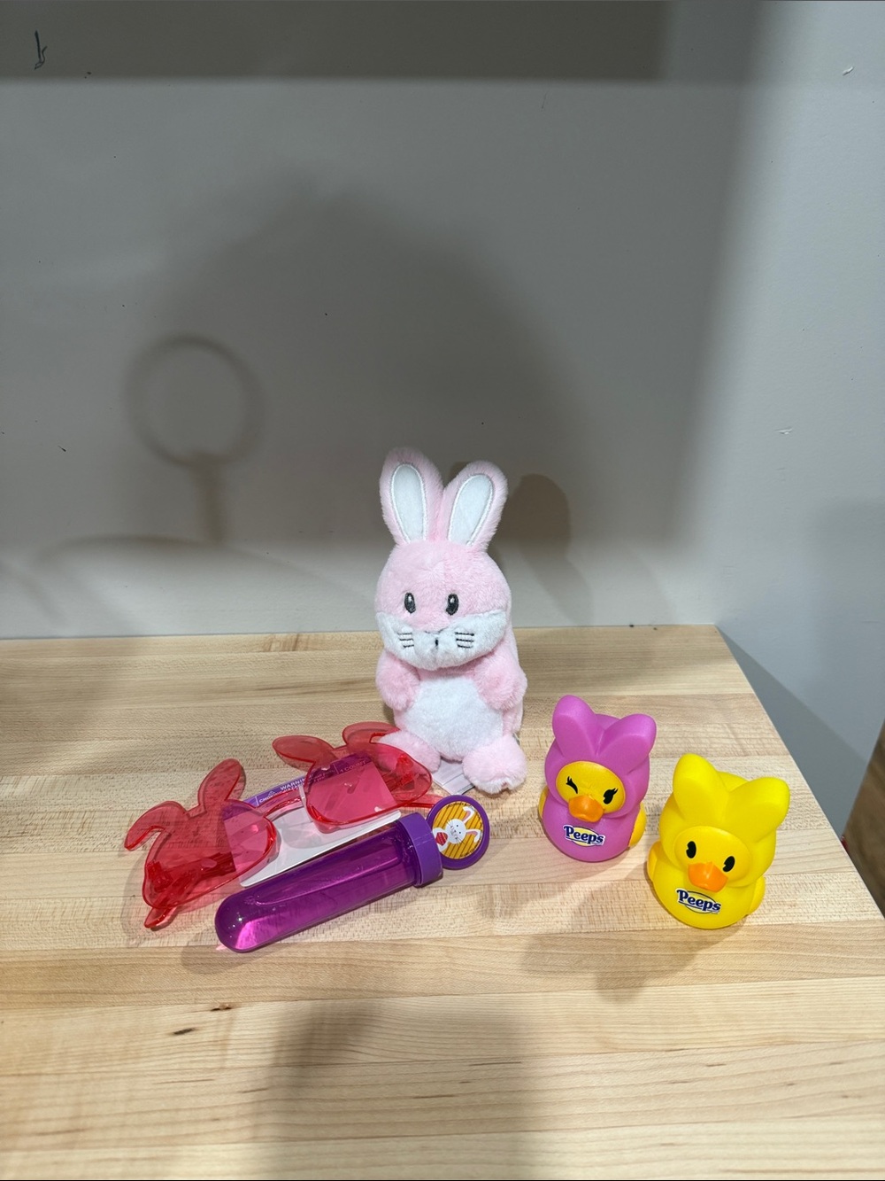 Easter Bunny Toy Set with Pink Plush Bunny and Yellow & Purple Figures